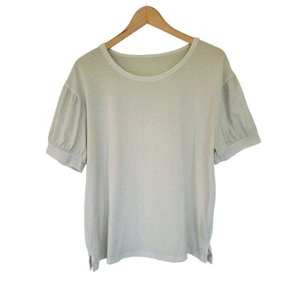 Universal Thread Short Puff Sleeve Top Mint Green Womens Size M Crewneck Cotton